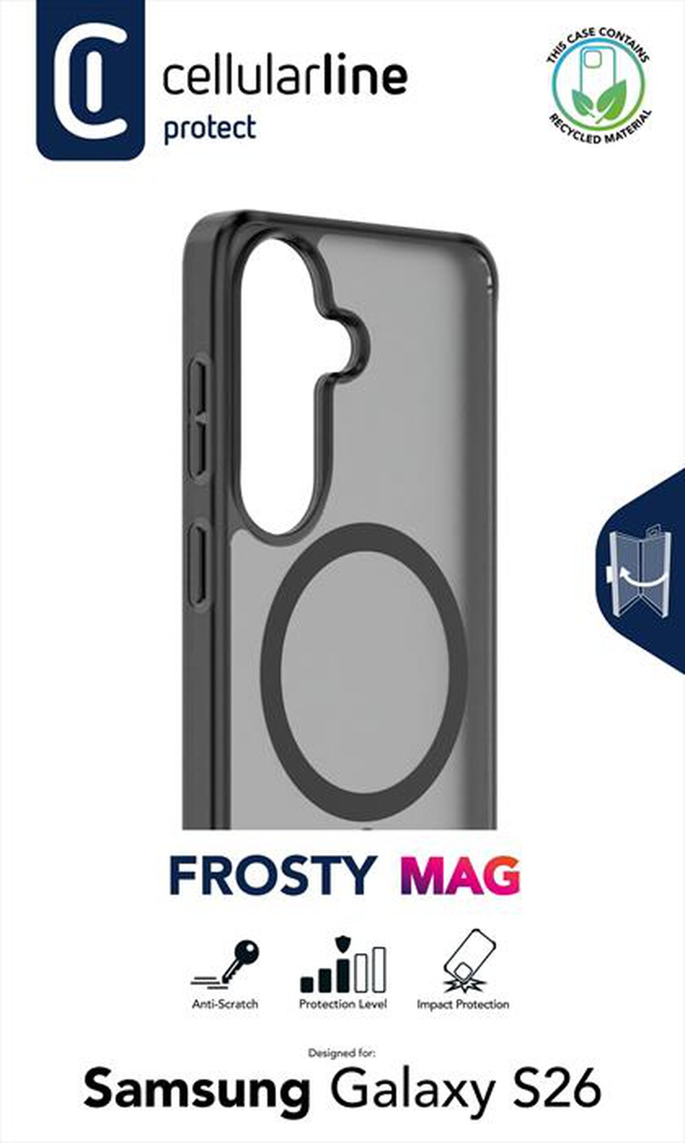 Immagine del prodotto CELLULARLINE - Cover a guscio FROSTY MAG per Galaxy S26-Trasparente