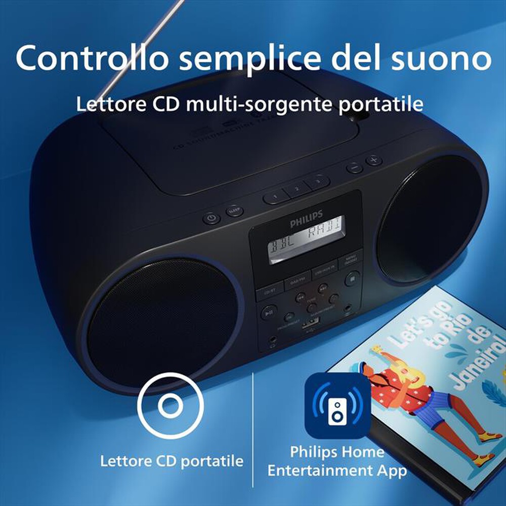 "PHILIPS - Lettore CD/radio FM TAZ6000/10-Black"