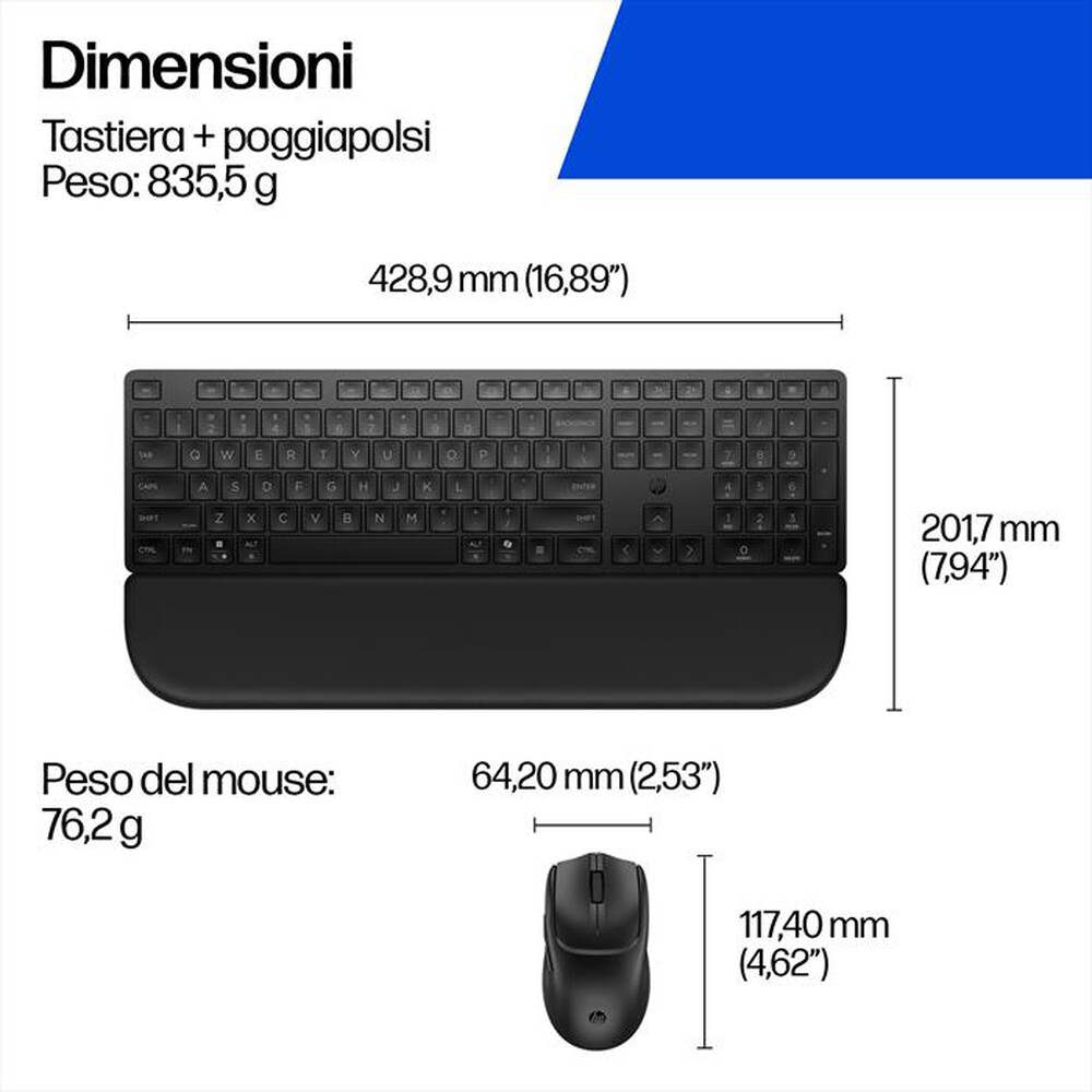 Immagine del prodotto HP - COMBO TASTIERA E MOUSE 580C-Nero