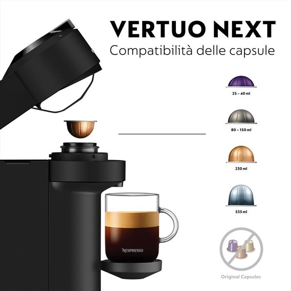 "KRUPS - Macchina da caffè XN910N Vertuo Next Nespresso-Nero opaco"