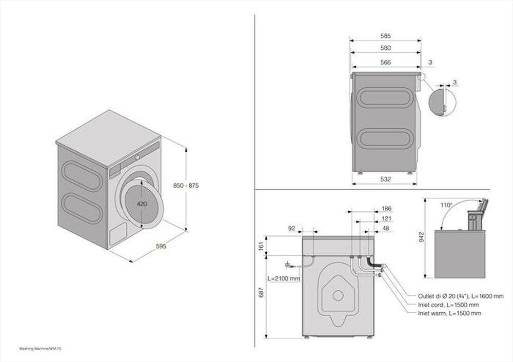 "ASKO - Lavatrice W 2084 C.W/3 8 Kg Classe A-Bianco"
