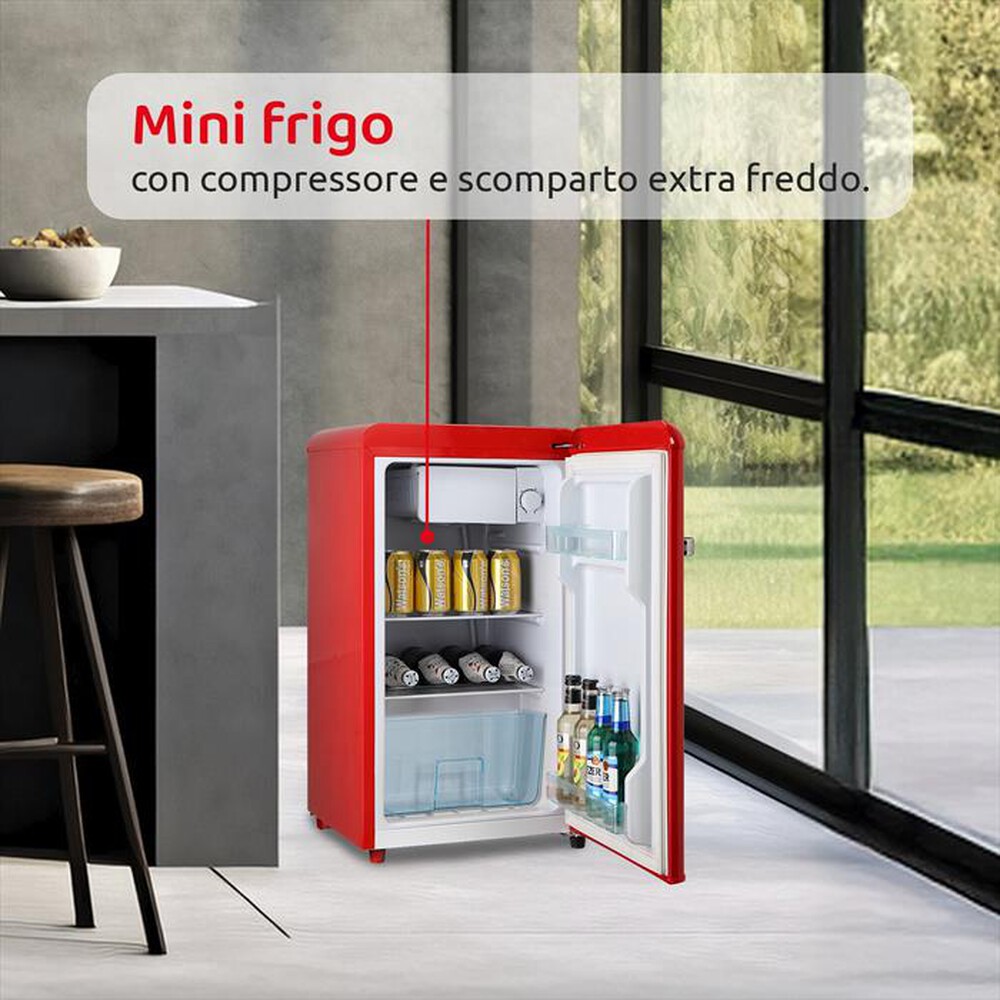 Immagine del prodotto MELCHIONI FAMILY - Frigorifero sotto-tavolo SIBERIA 45 Classe E 45lt-Rosso / Metallo