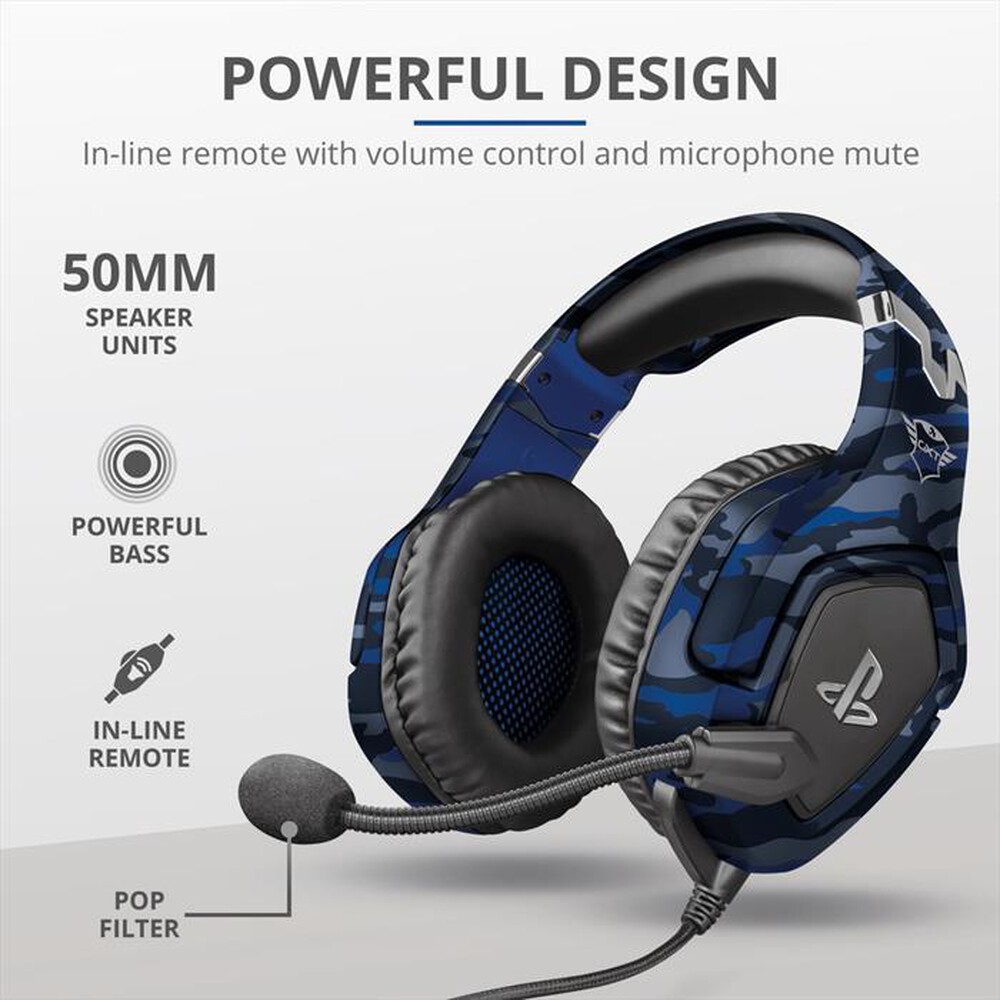 "TRUST - GXT 488 FORZE-B PS4 HEADSET-Blue Camouflage"