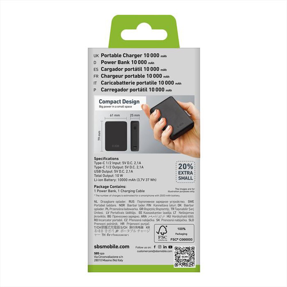 Immagine del prodotto SBS - Powerbanks TTBB10000MINIK-Nero