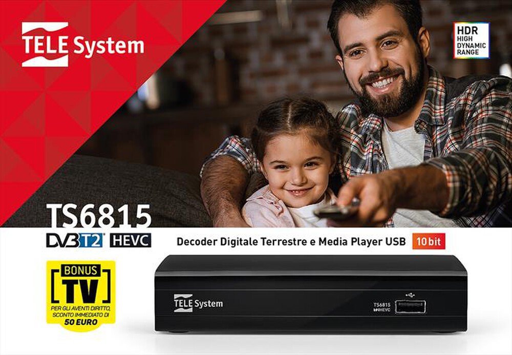 Immagine del prodotto TELESYSTEM - RICEV.ZAPPER TS6815 HD HDR-Black