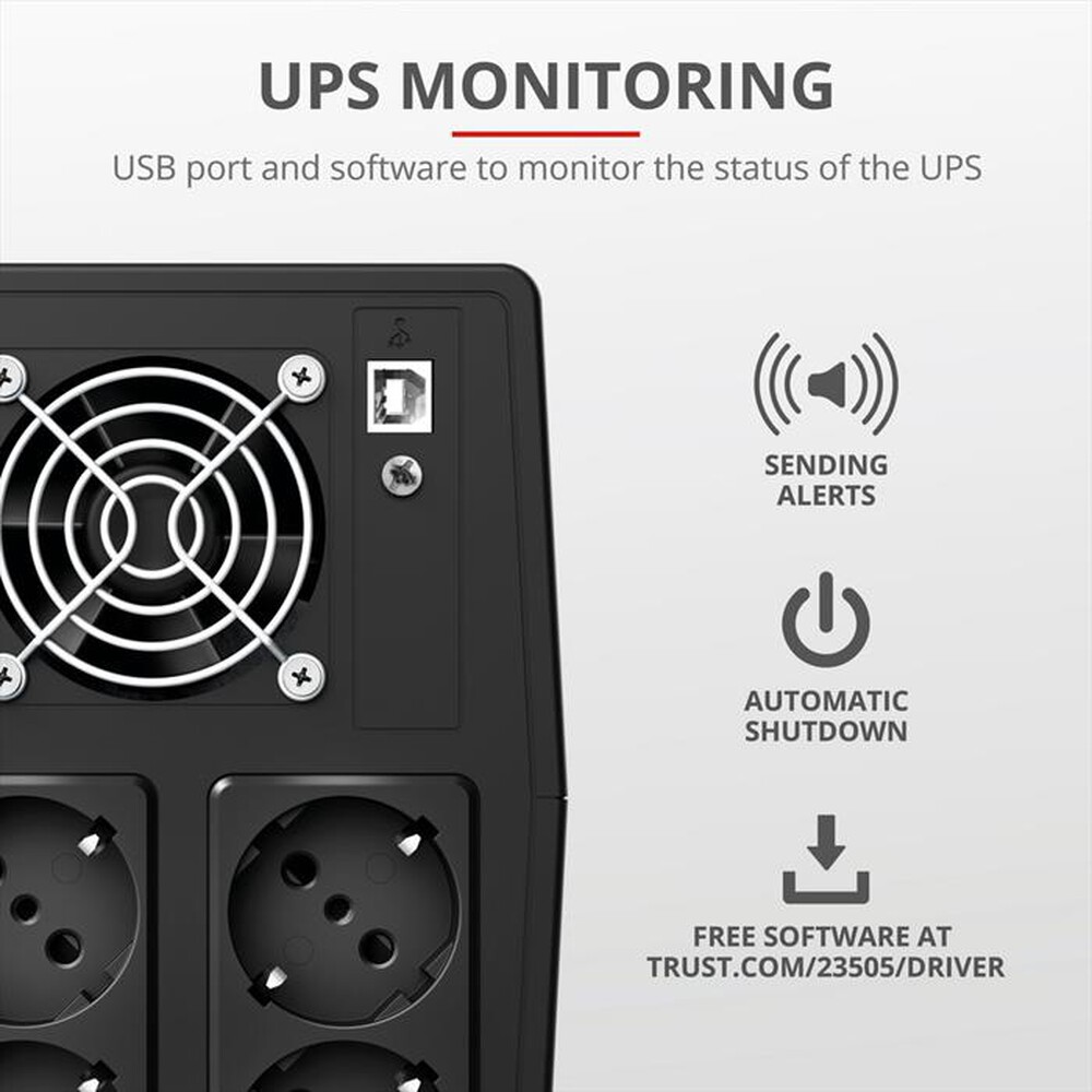 "TRUST - PAXXON 1500VA UPS 4 OUTLETS-Black"