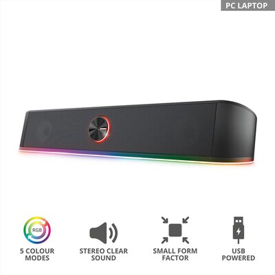 TRUST - GXT619 THORNE RGB LED SOUNDBAR-Black RGB