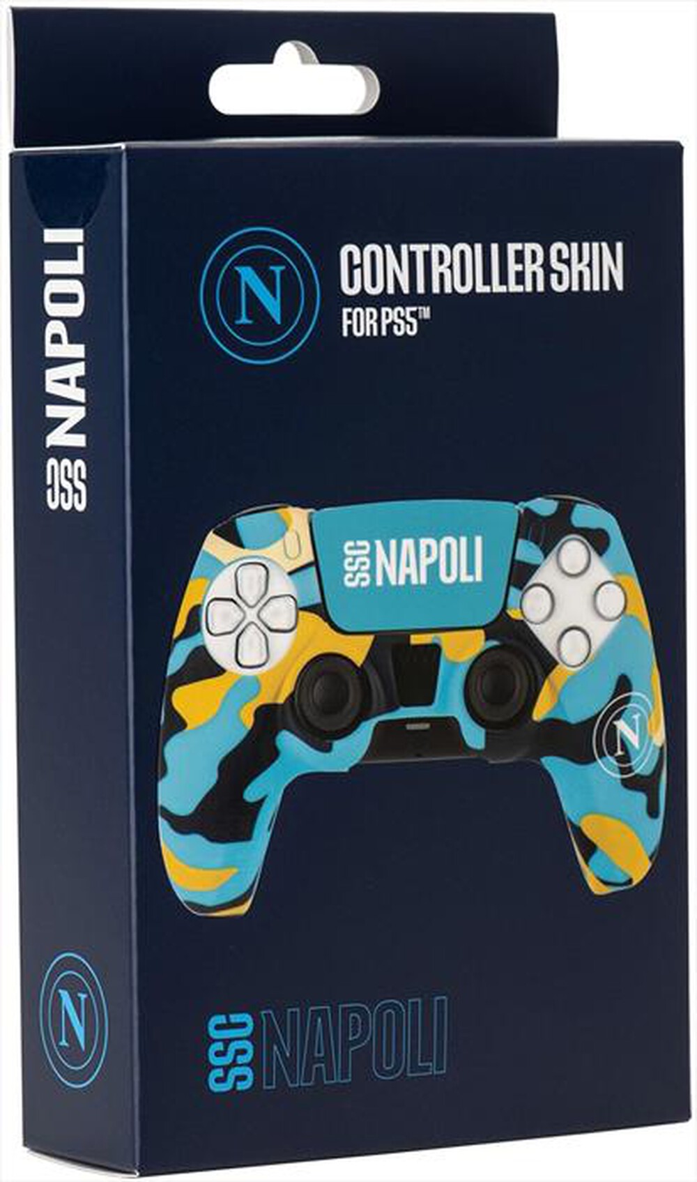 "QUBICK - CONTROLLER SKIN SSC NAPOLI CAMO (PS5)-Azzurro, Nero e Giallo"