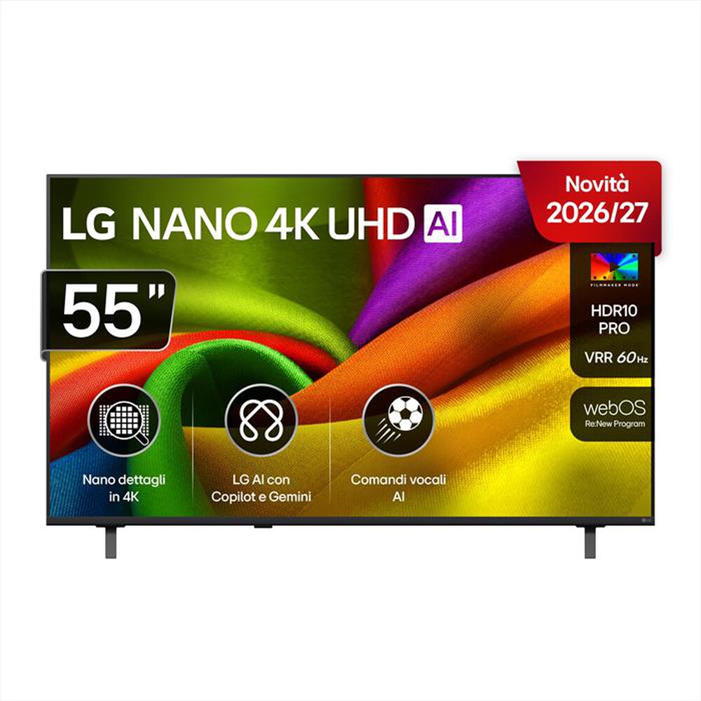 Immagine del prodotto LG - Smart TV 55" NANO 4K AI 55NU850B6LA-Charcoal Black