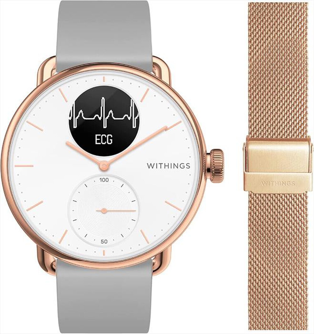 "WITHINGS - Smart Watch SCANWATCH RG + MILANESE-Rose gold"