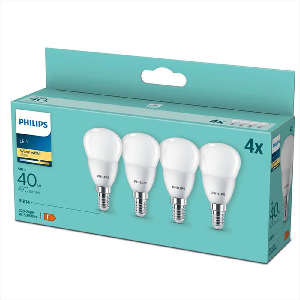 "PHILIPS - DIS LED SFERA 40W E14 2700K NON DIM BOX4"