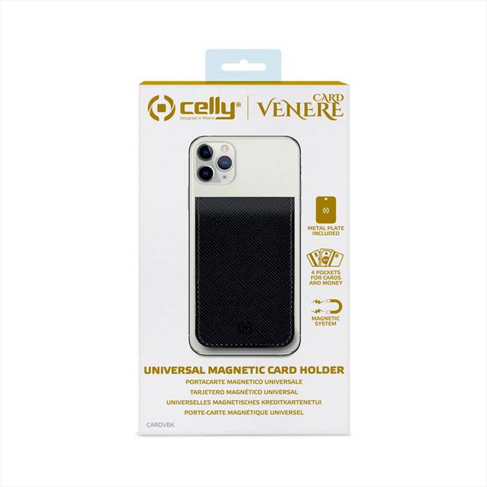 "CELLY - CARDVBK - PORTACARTE MAGNETICO-NERO/SIMILPELLE"