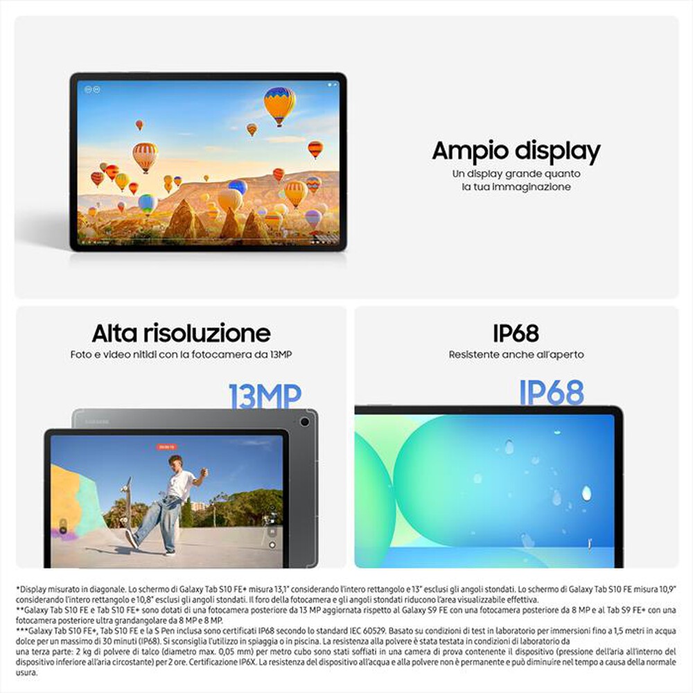 Immagine del prodotto SAMSUNG - Galaxy Tab S10 FE 12+256GB WiFi-Gray