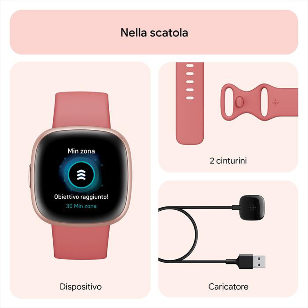 "FITBIT - VERSA 4 - FB523RGRW-ROSA SABBIA/ALL RAME R"