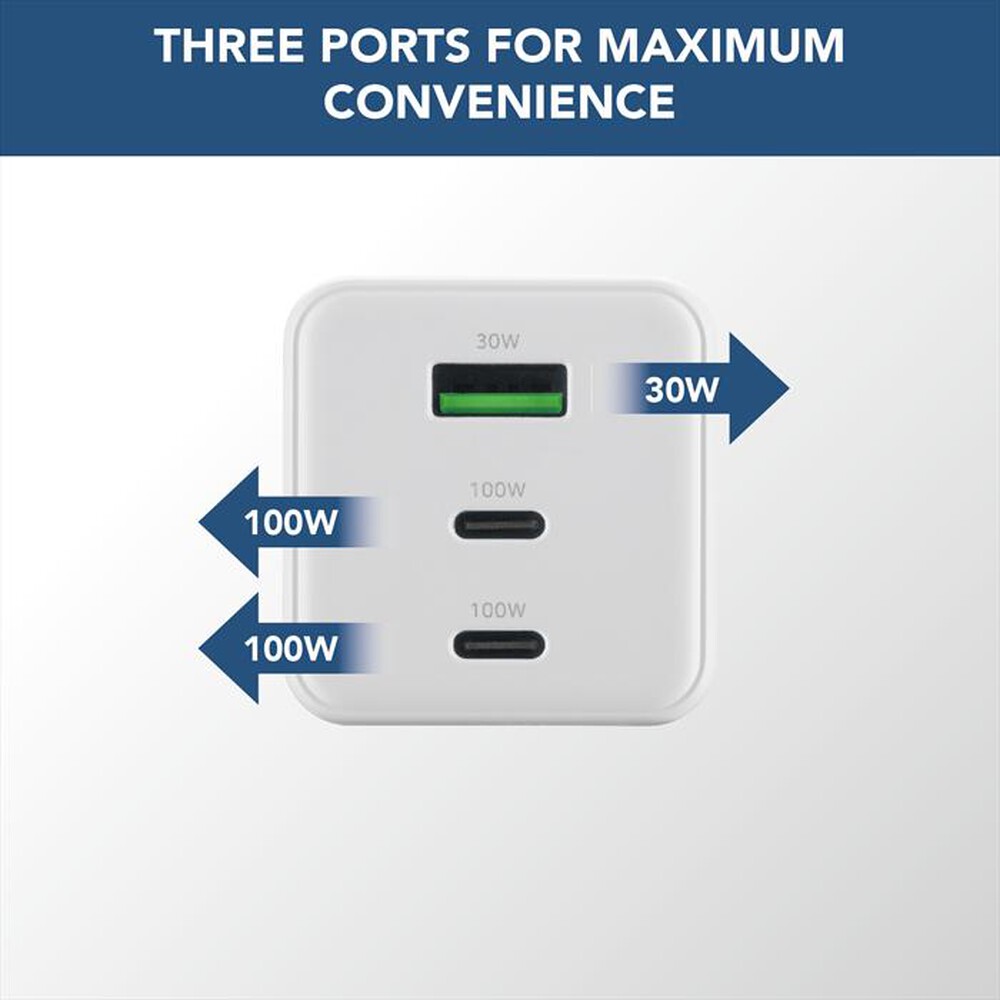 Immagine del prodotto CELLULARLINE - MULTIPOWER 100W KIT ACHKITGAN100WTABW-Bianco