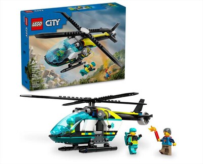 LEGO - CITY Elicottero di soccorso di emergenza - 60405-Multicolore