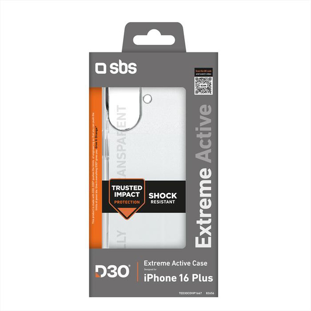 Immagine del prodotto SBS - Cover D3O iPhone 16 Plus TED3OCOVIP1667-Trasparente
