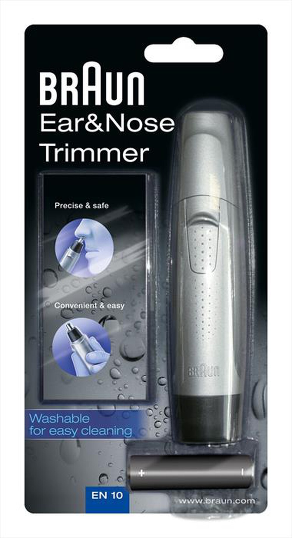 "BRAUN - TRIMMER EAR&NOSE EN10-Argento"