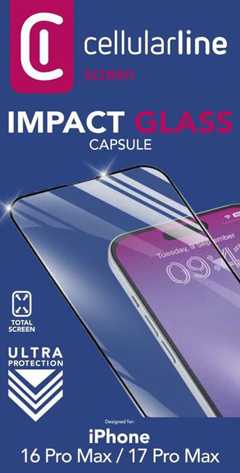 Immagine del prodotto CELLULARLINE - IMPACT GLASS CAPSULE - IPHONE 16 PRO MAX-Transparent