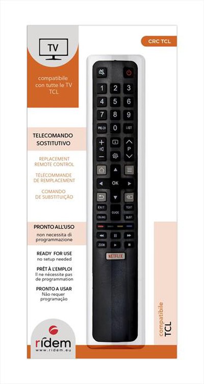 RIDEM - Telecomando CRC TCL-Nero