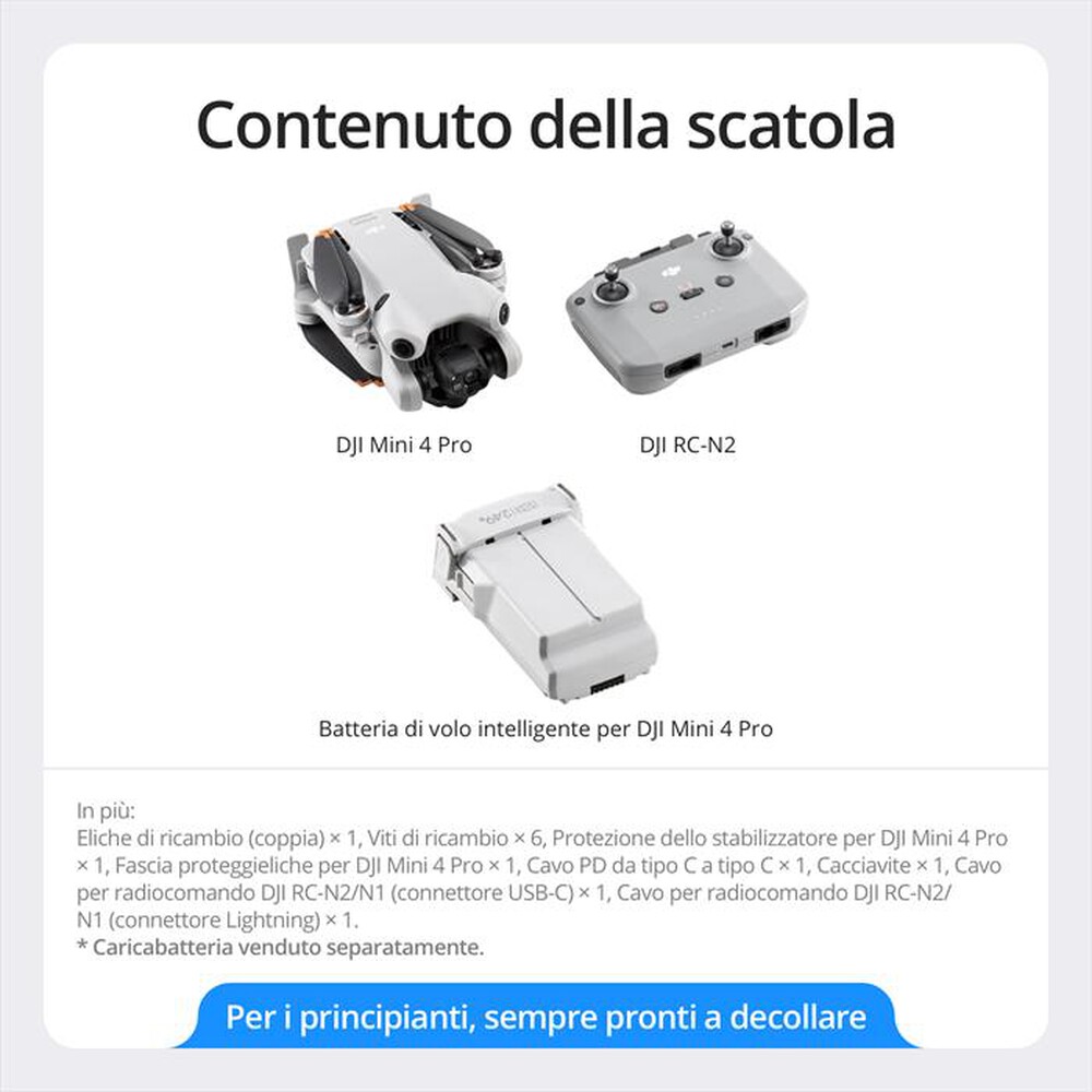 "DJI - MINI 4 PRO CON RC-N2-Grigio"