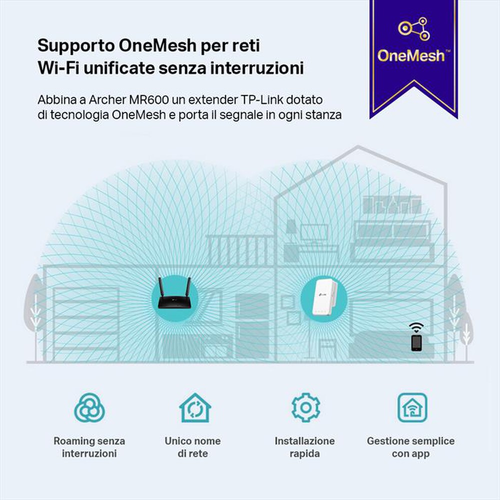 "TP-LINK - ARCHER MR600 - ROUTER 4G+ CAT6 FINO A 300M"