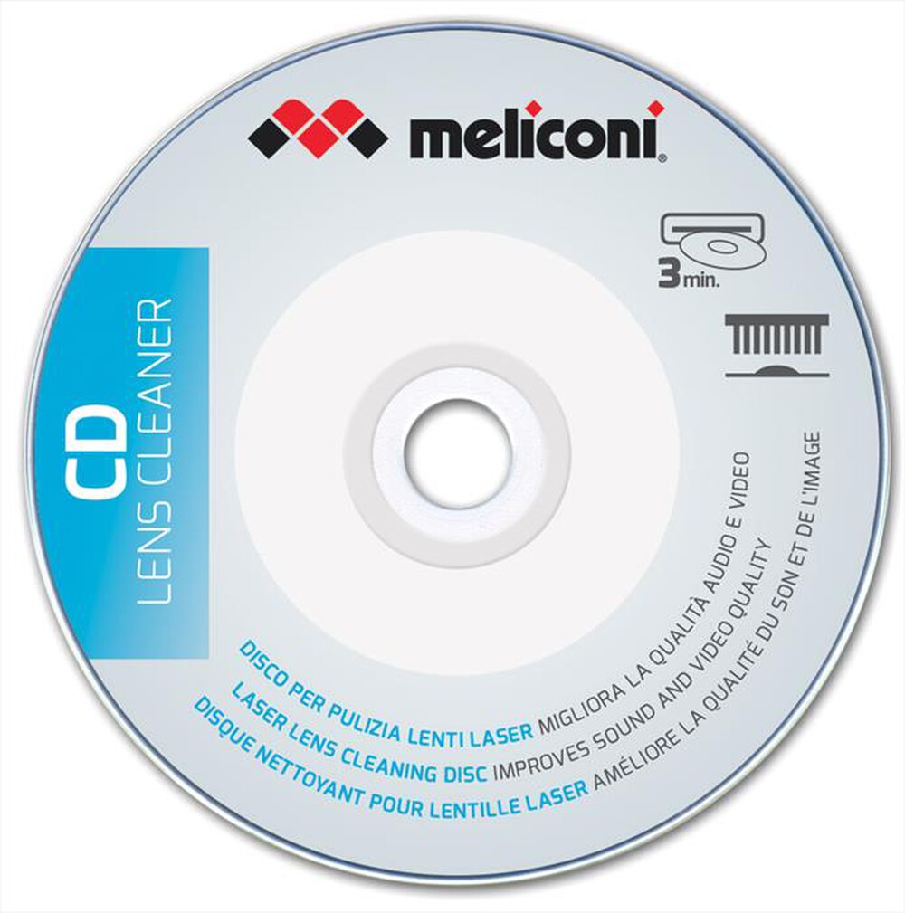 "MELICONI - CD Cleaner (Disco pulizia lenti laser lettori cd) - Bianco"