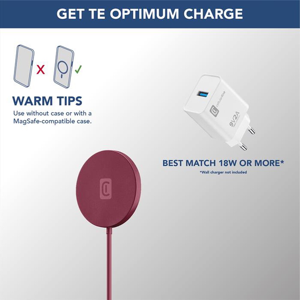 Immagine del prodotto CELLULARLINE - Base di ricarica wireless MAGSFWIRELESSCOLR-Rosso