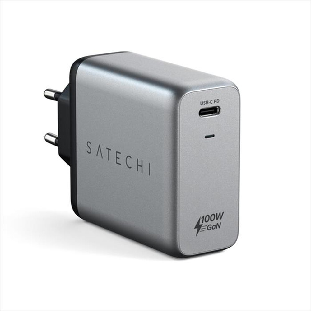 "SATECHI - ALIMENTATORE GAN USB-C DA PARETE 100W-Space Gray"
