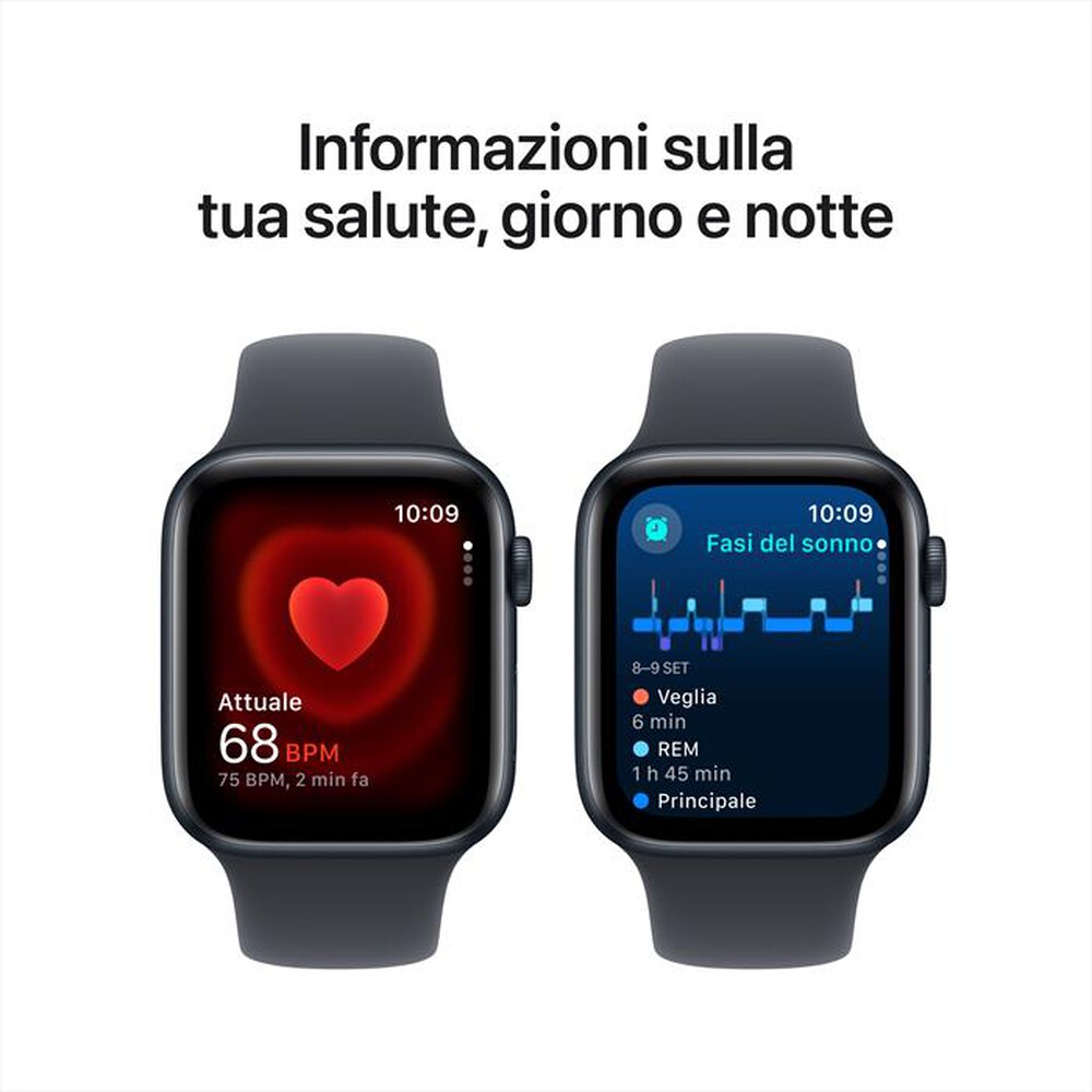"APPLE - Watch SE GPS 44mm Cassa Alluminio-Midnight Sport Band Midnight L"