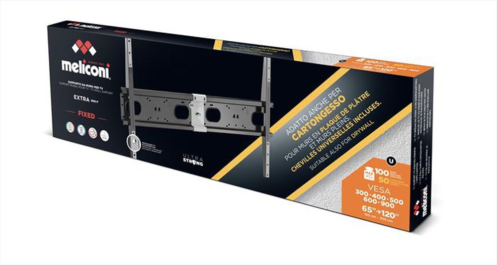 "MELICONI - Supporto TV EXTRA 900F CG EURONICS 100 Kg max-Nero"