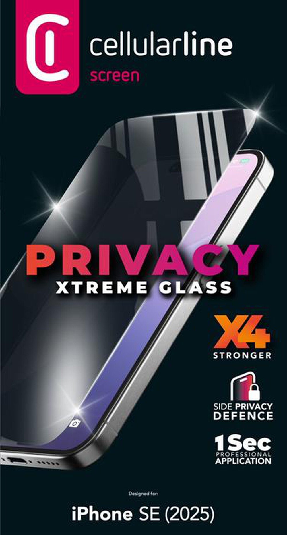 Immagine del prodotto CELLULARLINE - Pellicola protettiva XTREME PRIVACY IPHONE 16E-Trasparente