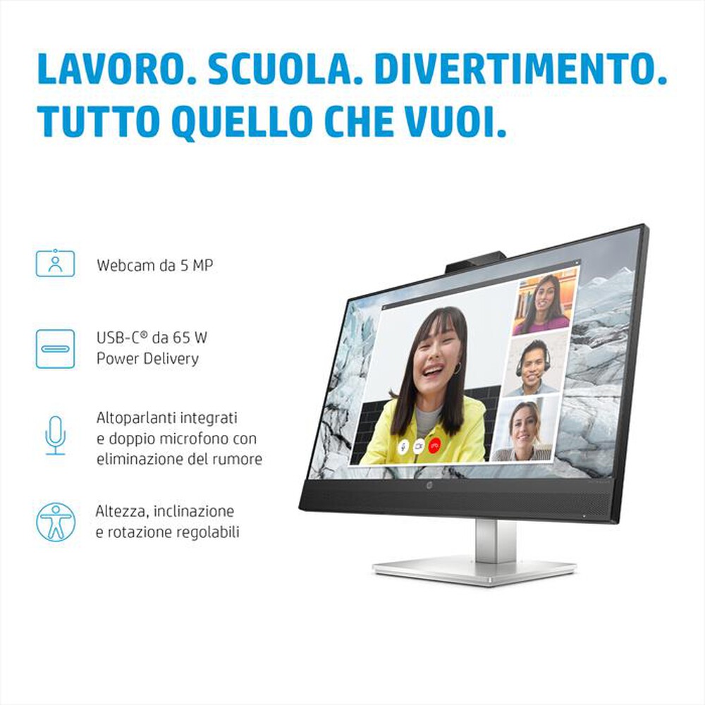 "HP - Monitor 27\" M27 WEBCAM-Silver e Black"