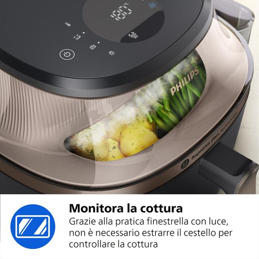 Immagine del prodotto PHILIPS - AIRFRYER SERIE 5000, 7.2L COTTURA VAPORE NA543/00-Nero/Champagne