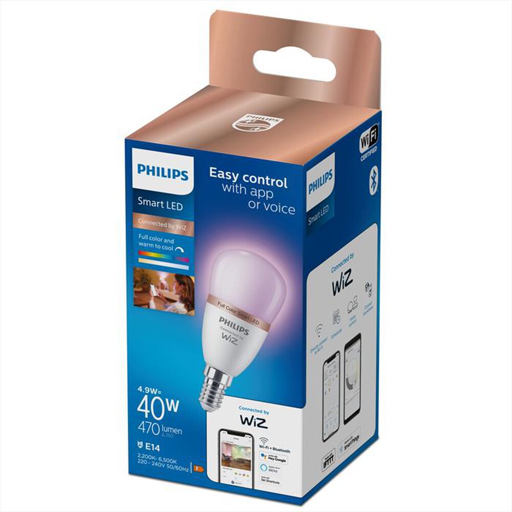 "PHILIPS - SMART LED SFERA COLOR 40W E14-Bianco"