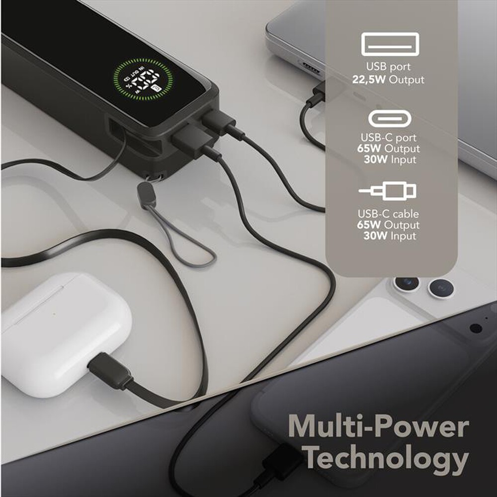 Immagine del prodotto CELLULARLINE - POWER BANK ROLLER 20000-Nero