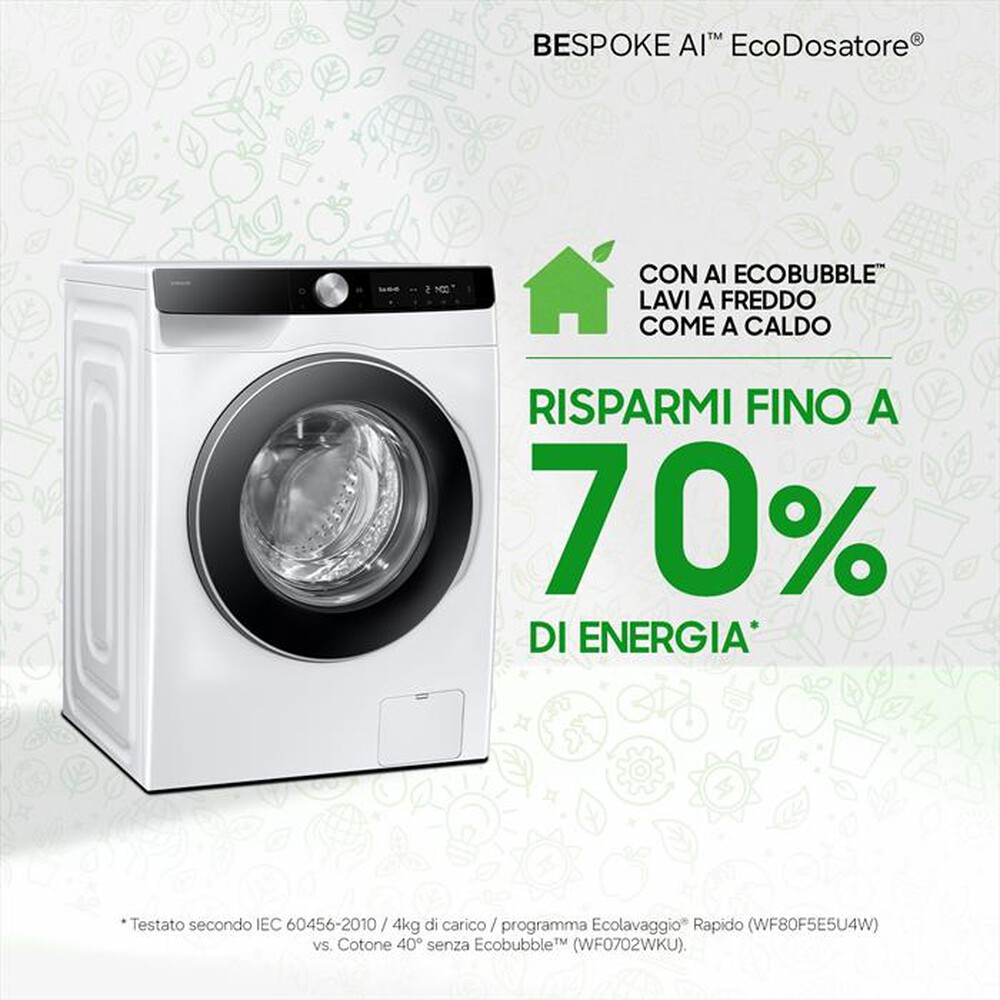 Immagine del prodotto SAMSUNG - Lavatrice WW90DG6G94LKU3 9KG Classe A-bianca con obl&ograve; -pannello nero