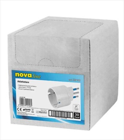 NOVALINE - Adattatore da presa schuko CE914E-Bianco
