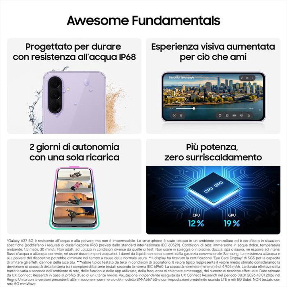 Immagine del prodotto SAMSUNG - Smartphone Galaxy A37 5G 128GB-Awesome Charcoal