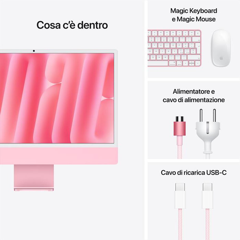 Immagine del prodotto APPLE - iMac Retina 24" 4.5K M4 Core 8 CPU 8 GPU 256GB-Rosa