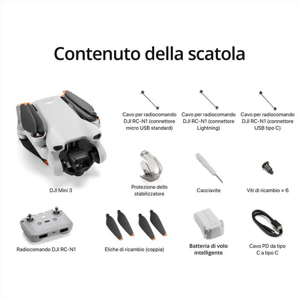"DJI - Drone MINI 3 CON RC-N1-Grigio"