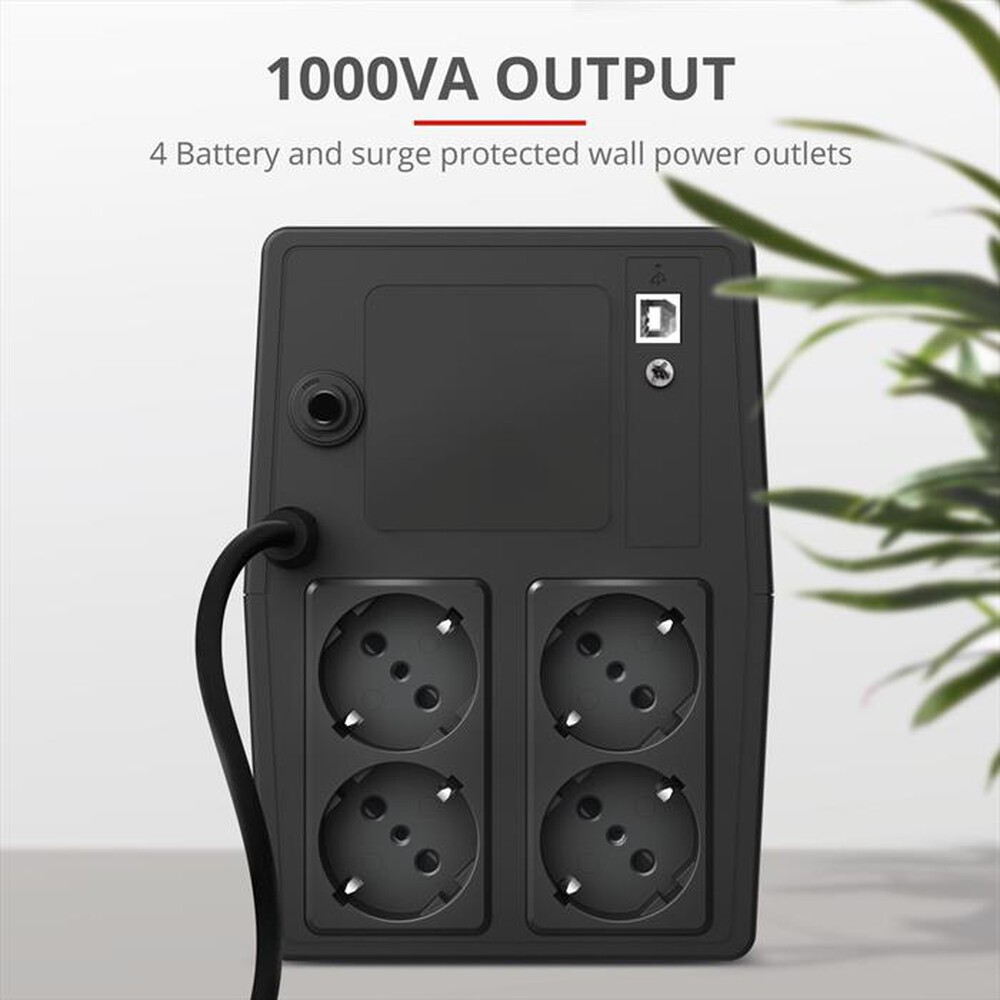 Immagine del prodotto TRUST - PAXXON 1000VA UPS 4 OUTLETS-Black