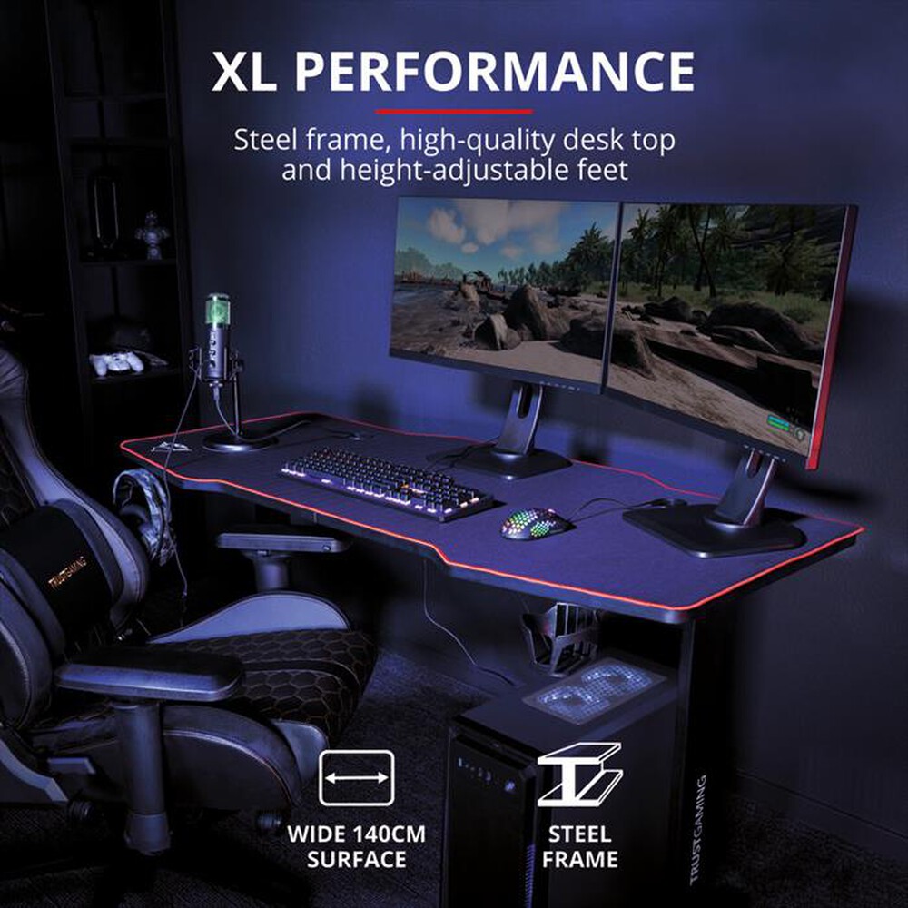 "TRUST - GXT1175 IMPERIUS XL GAMING DESK-Black"