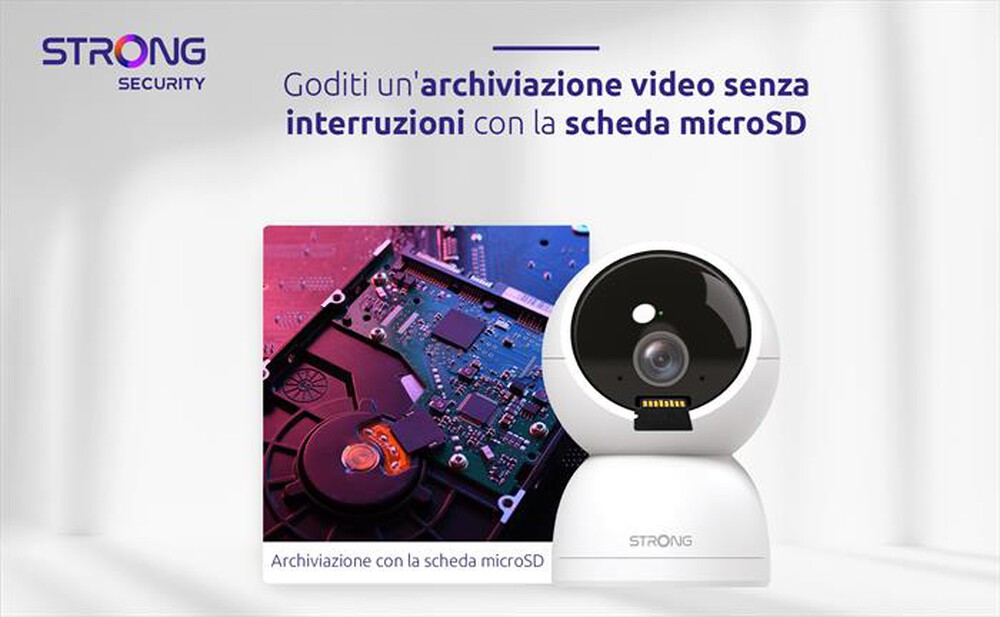 "STRONG - Telecamera Wi-Fi Interno 2K SHC04IR0-W-BIANCO"