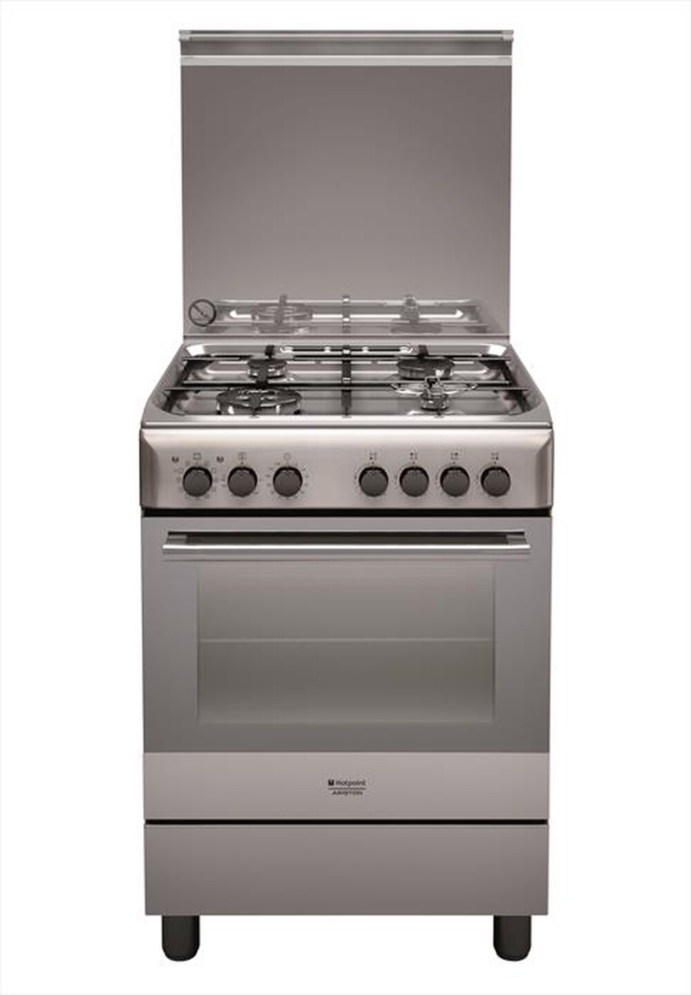 "HOTPOINT ARISTON - Cucina a gas H6TMH2AFXIT Classe A-INOX"