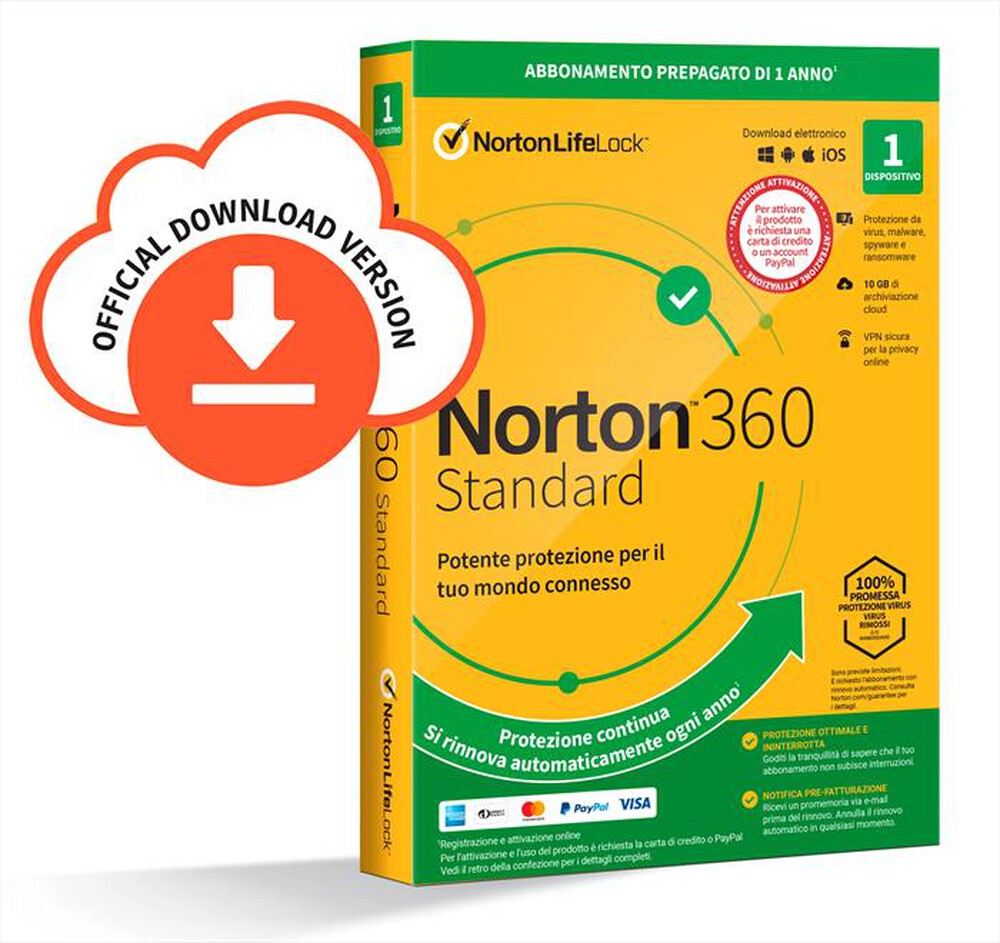 "NORTON - Norton 360 Standard 1 Disp. 12 Mesi 10GB ESD"