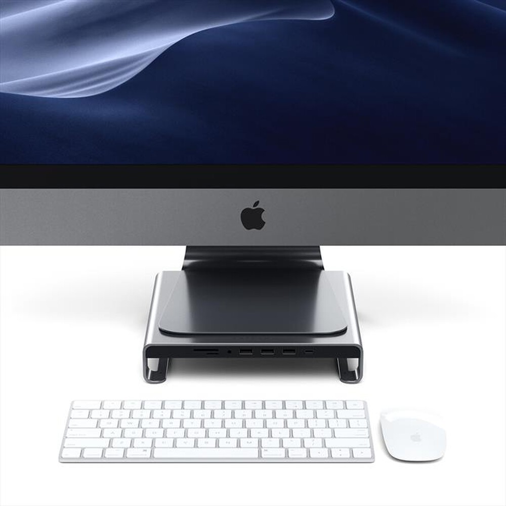 "SATECHI - STAND PER IMAC IN ALLUMINIO CON HUB USB-C INTEGRAT-grigio"