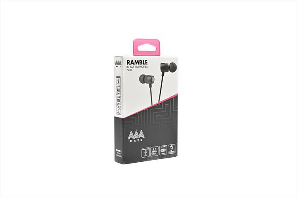 "AAAMAZE - AURICOLARI A FILO IN-EAR EA-1-Nero"