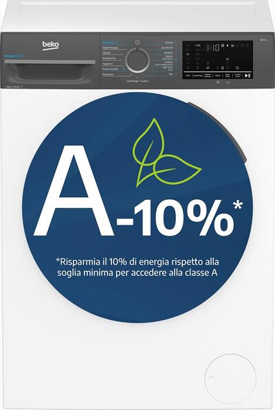 BEKO - BMWEU8147DA LAVATRICE 8KG, CLASSE A-10%, 1400GIRI-Antracite, Bianco