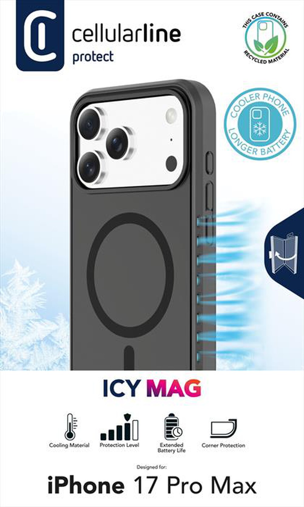 Immagine del prodotto CELLULARLINE - CUSTODIA ICY MAG per IPHONE 17 PRO MAX-Trasparente